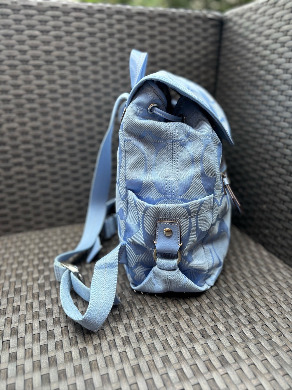 Coach Kyra Daisy Signature C Monogram Backpack Periwinkle With Matching Wristlet - Picture 6 of 15